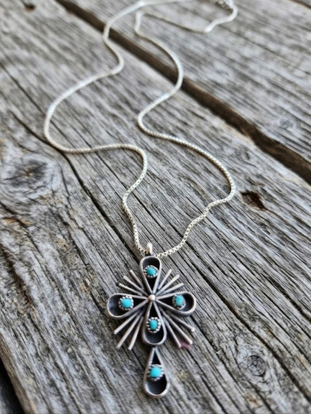 Sterling Silver Vintage Reversible Cross Necklace